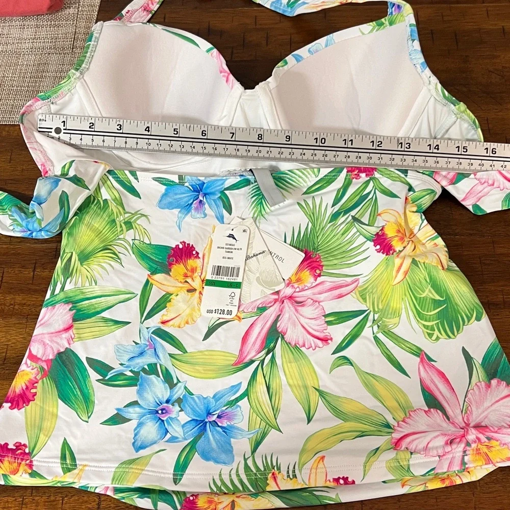 NWT Tommy Bahama Orchid Garden Halter Tummy Control Tankini Small Sizes L, S